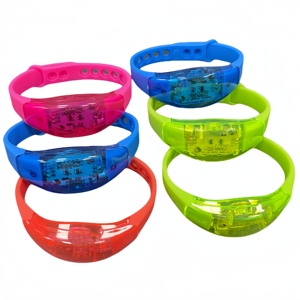 <span class=keywords><strong>Led</strong></span> Silicone Glow nhấp nháy Vòng đeo tay thời trang nhiều màu sáng sáng biểu tượng tùy chỉnh in âm thanh kích hoạt dây đeo cổ tay - Product Image 1