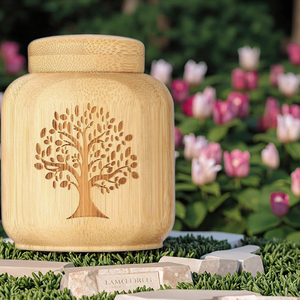 Urne moderne en bois Arbre de Vie Meiweipet, boîte funéraire hermétique pratique en bambou <span class=keywords><strong>pour</strong></span> animaux de compagnie (<span class=keywords><strong>chats</strong></span> et chiens) - Product Image 4