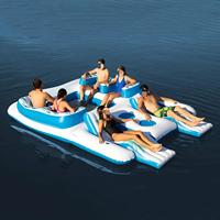 6-Person Tropical Tahiti Floating Island,Tropical Tahiti Floating Island Inflatable Island Pool Float Holds 6 Person