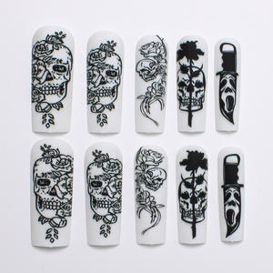<span class=keywords><strong>Uñas</strong></span> Postizas <span class=keywords><strong>de</strong></span> Estilo Halloween para Fiestas, Diseño Previamente Diseñado, Color Sólido, Venta al por Mayor - Product Image 2