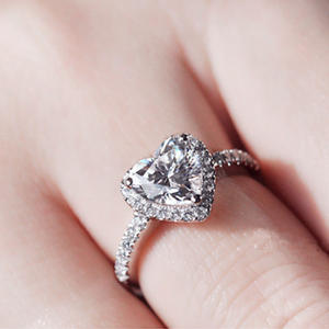 Gioielli di promessa squisiti alla moda anello di cuore d'amore in rame eterno anelli di cuore di nozze bianchi CZ per le ragazze delle donne - Product Image 5