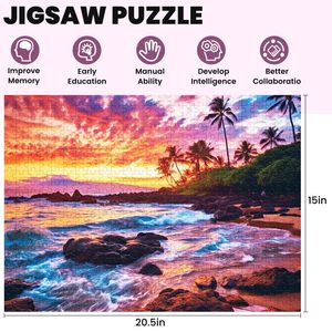 Casse-tête de plage personnalisé de <span class=keywords><strong>500</strong></span> pièces pour adultes activité familiale excellente idée cadeau pour les amis de la famille Puzzles difficiles taille 38*50cm - Product Image 3