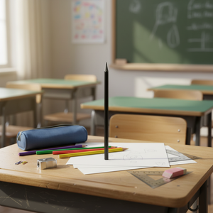 Matita in Grafite 2B Esagonale Promozionale in Legno per Studenti, Matita Colorata con Mina in Plastica per Uso Scolastico in Classe - Product Image 3