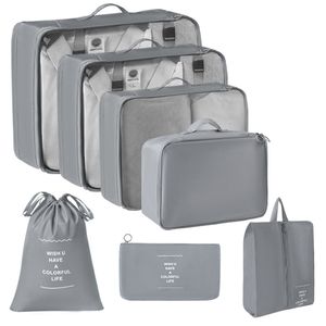 ชุดกระเป๋าจัดระเบียบ 7 ชิ้น สำหรับจัดเก็บสัมภาระในกระเป๋าเดินทาง กล่องจัดระเบียบแบบพกพา สำหรับเสื้อผ้า รองเท้า และของใช้ในตู้เสื้อผ้า - Product Image 4