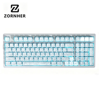 Teclado Mecánico Zornher Zh980 First Snow, Teclado Mecánico RGB de Tamaño Completo para Juegos, Intercambiable en Caliente