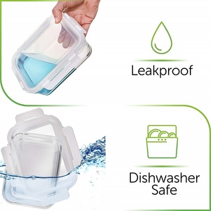 Bán buôn giữ tươi leakproof bữa ăn chuẩn bị hộp thủy tinh borosilicate thực phẩm lưu trữ Set container kín hộp bảo quản - Product Image 2