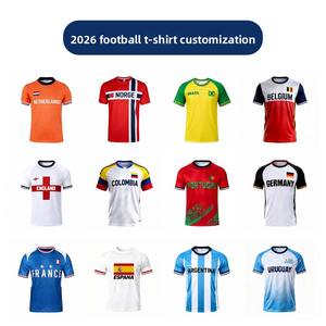 Zimmergifts 2026 pour l'équipe nationale <span class=keywords><strong>de</strong></span> <span class=keywords><strong>France</strong></span> T-<span class=keywords><strong>shirt</strong></span> personnalisé imprimé par sublimation en polyester/coton mélangé Football - Product Image 4