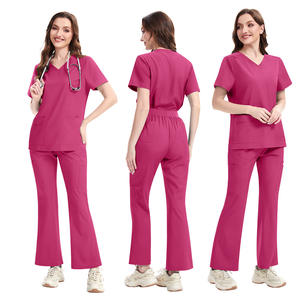 Uniformes Médicos de Manga Corta para Hombre y Mujer, Tallas Grandes, Uniformes de Enfermera y Doctor, Cuello en V, Poliéster, Ropa de Trabajo para Técnicos de Clínica, Venta al Por Mayor - Product Image 4