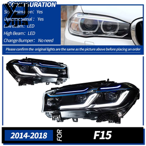 Faro Anteriore per X5 14-18, Gruppo Ottico <span class=keywords><strong>F15</strong></span> Modificato con Lente LED, Edizione Thunder, Luci Diurne e Indicatori di Direzione, 12V Versione Europea - Product Image 5