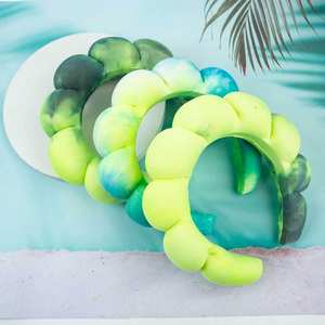 Logo personnalisé Nuage Éponge Spa Bandeaux Antidérapant Puffy Chapeaux Avec Bracelet Rose Maquillage Bandeau Ensemble Accessoires De Cheveux - Product Image 2