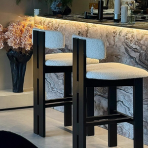 Nordique moderne Simple en bois cuisine comptoir de <span class=keywords><strong>Bar</strong></span> coussin doux maison meubles commerciaux café chaise haute boutique tabouret de <span class=keywords><strong>Bar</strong></span> - Product Image 1