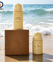 Bouteille à pompe sans air en plastique PP blanche de 30 ml, 50 ml, 100 ml pour lotion, crème, soin de la peau, bouteille cylindrique