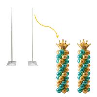 Lot de 2 supports de colonne à ballons réglables en alliage d'aluminium, supports de fleurs robustes en métal pour célébrations, usage intensif
