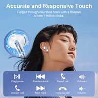 Écouteurs intra-auriculaires sans fil TWS S65 personnalisés avec logo OEM, puce JL V5.4, étanchéité IPX7, faible latence 20 ms, commande en gros