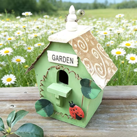 1 maisonnette à oiseaux en bois charmante de style campagnard vintage pour l'extérieur, à suspendre dans le jardin, la villa ou le balcon, grande cage à oiseaux en bois