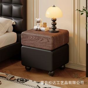 Solid wood bedside table, new 2026 style, <b>small</b> and narrow, simple storage <b>drawer</b> unit for bedroom use. - Product Image 3