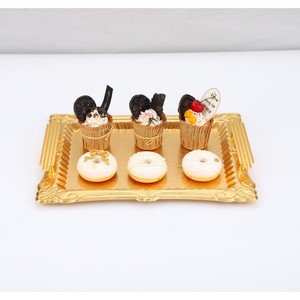 Forme de rectangle de plateau de fer de dentelle arabe en métal résistant non lavable en machine. Nettoyer avec un chiffon humide et sécher. Plateau de service premium - Product Image 4