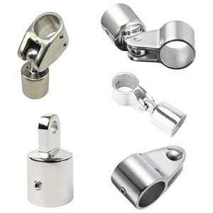 Tapa de extremo de tubo de acero inoxidable con bisagra y deslizador para toldo Bimini de barco, accesorios de ferretería marina - Product Image 2