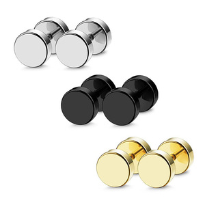 Black <b>Titanium</b> Steel <b>Stud</b> Earrings Ball Shape 0.8x6x35mm 0.8x6x45mm 0.8x6x55mm 0.8x6x65mm Unisex Fashion Jewelry - Product Image 4