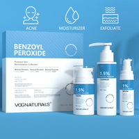 OEM Peroxyde de benzoyle Kit de soins de la peau anti-acné Peroxyde de benzoyle Nettoyant pour le visage Blanchissant Gel de peroxyde de benzoyle Kit de soins du visage