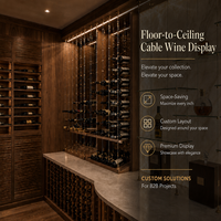 Porte-bouteilles en acier inoxydable sur mesure, système d'affichage de bouteilles de vin en câble métallique flottant pour la décoration de bar à domicile ou cave à vin