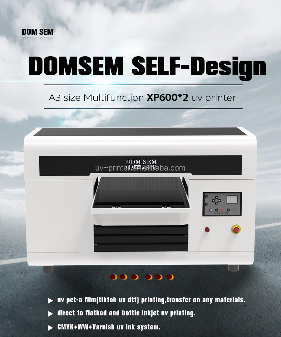 DOMSEM 33*60CM 高品質UV DTFプリンター ダブルXP600エプソンプリント