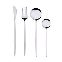 Ensemble de couverts en métal pour restaurant, hôtel, couverts en or, ensemble de couverts en acier inoxydable réutilisable, portable, avec étui