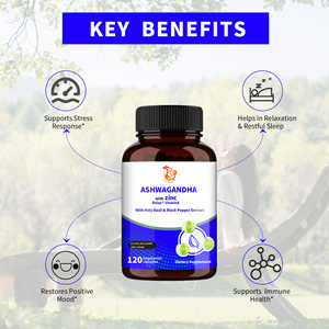 Capsules d'Ashwagandha Premium à haute teneur en Ashwagandha avec supplément à base de basilic sacré pour le soutien immunitaire et la promotion de l'équilibre de l'humeur - Product Image 2