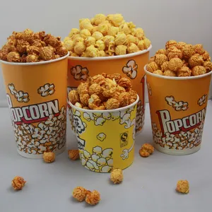 Custom Logo Printing 24oz 46oz 64oz 85oz 130oz 170oz Kraft Paper Popcorn Buckets