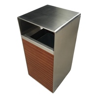 Nouveau design de poubelle extérieure en bois et acier poubelle peut sortir du parc poubelle de la rue poubelle publique de recyclage commerciale