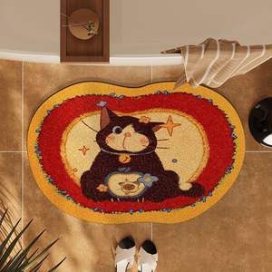 Alfombra de Baño con Diseño de Gatito, Ovalada, de Tierra de Diatomeas Absorbente y Antideslizante para Dormitorio, Cocina, Baño y Entrada - Product Image 2