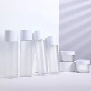 Wholesale 100ml 150ml Plastic Pet Empty White Frosted Bottle Facial Toner Cosmetics Lotion Emulsion Bottle With Screw Cap