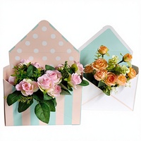 Boîte à fleurs en papier kraft écologique de haute qualité avec poignée longue pour cadeau de maman ou artisanat
