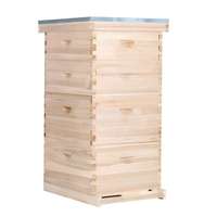 10-Rahmen 4-Schicht Komplettes Holz-Langstroth-Bienenstock-Set mit 2 Tiefen Bienenkästen und 2 Honig-Superkästen