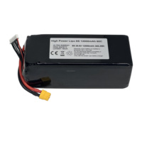 Batterie LiPo rechargeable 8S 29,6V 12000mAh 60C à décharge élevée, longue autonomie, pour applications de drones industriels à charge lourde