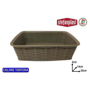 Elegante Cesto in Vimini Color Talpa 20x14x6h, Raffinato Piccolo Cesto per Conservazione o Esposizione - Product Image 1