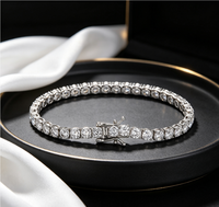 Bracelet Tennis Classique en Gros, Bracelet en Argent Zircon de Luxe de Haute Qualité pour Femme, Bijoux Élégants