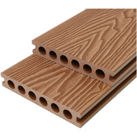 Planche de terrasse WPC moderne, imperméable, à profil rond creux, en composite bois-plastique, résistante aux intempéries, pour extérieur