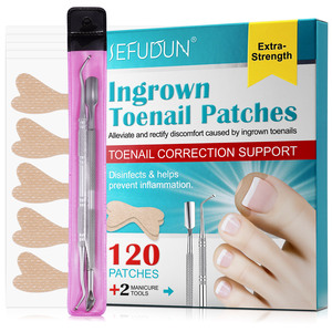 120 patchs correcteurs d'ongles professionnels indolores pour pédicure, kit d'outils de correction et d'élimination des ongles incarnés avec lime et rehausseur - Product Image 2