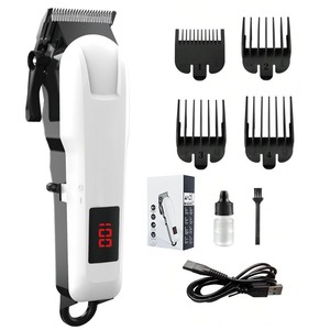 Ensemble de tondeuses à cheveux avec lames en acier inoxydable et 4 peignes de guidage, pour usage domestique et en salon, outil de toilettage sans fil rechargeable - Product Image 1