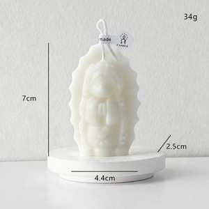 Vela de Oración con Forma de Flor de Cera de Soja Hecha a Mano de Nuestra Señora de Guadalupe, Aroma Fresco, Devocional Católico para el Hogar, Altar y Uso Religioso - Product Image 1