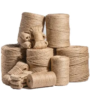 100% Natural Fiber Gifts Packing String 3 Strands Twisted Sisal Hemp Cord Jute Rope for DIY Crafts and Agricultural Binding