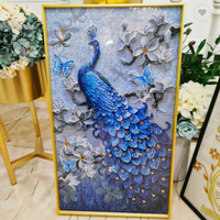 Peintures par numéro animal pleine perceuse ronde diamant 5D bricolage diamant peinture animaux paon plein carré diamant broderie