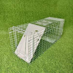 Jaula trampa para animales vivos humana de gran oferta galvanizada plegable de alta calidad para Conejo, zorro, mapache, mofeta, perro, <span class=keywords><strong>Lobo</strong></span> - Product Image 1