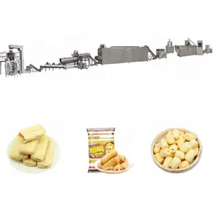ماكينات خط إنتاج قصاصات الجبن والذرة المعفورة الكاملة، ماكينة إعداد وجبات خفيفة من الذرة المعفورة إنتاج في الصين