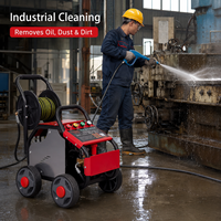 Hidrolavadora Industrial de Alta Presión 4000PSI, Limpiadora Eléctrica con Carrete de Manguera 220V, Máquina de Limpieza con Chorro de Agua Comercial para Autos