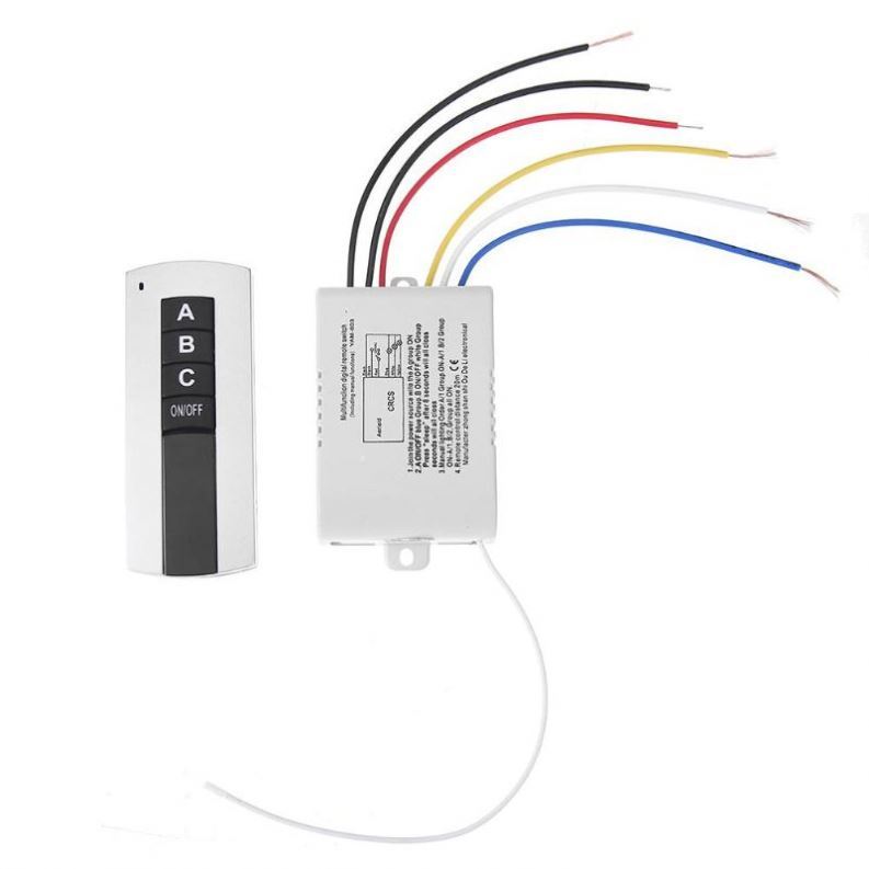 220V 1/2/3 Channel <strong>Wireless</strong> <strong>Digital</strong> <strong>Remote</strong> <strong>Control</strong> <strong>Switch</strong> NO/OFF for Lamp Light Receiver Transmitter