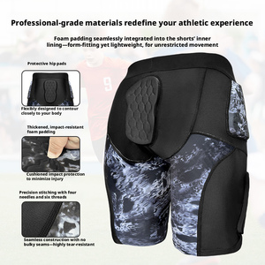 Shorts de compression rembourrés pour hommes avec protection 5 points hanches-cuisses, pour football, patinage, hockey, cyclisme et baseball - Product Image 5