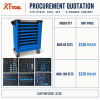 Armoire à outils de réparation de moto RTTOOL à 8 tiroirs avec outils, chariot de rangement mobile en métal