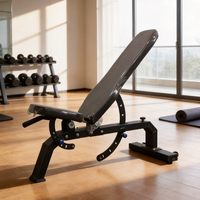 Banc de musculation professionnel réglable inclinable, déclinable et plat avec roues de transport pour la salle de sport et l'entraînement physique